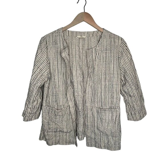 Eileen Fisher Women's Striped organic cotton Open front Cardigan Medium - Picture 1 of 11